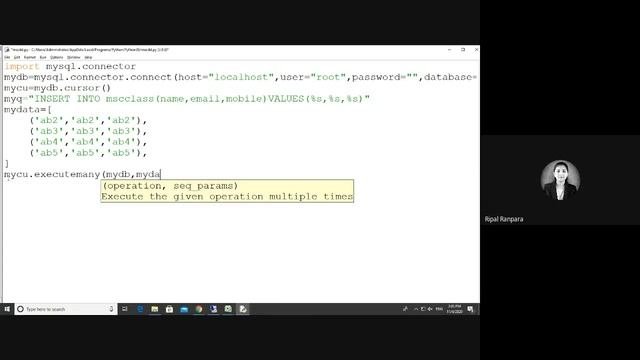 MySQL Database handling using Python