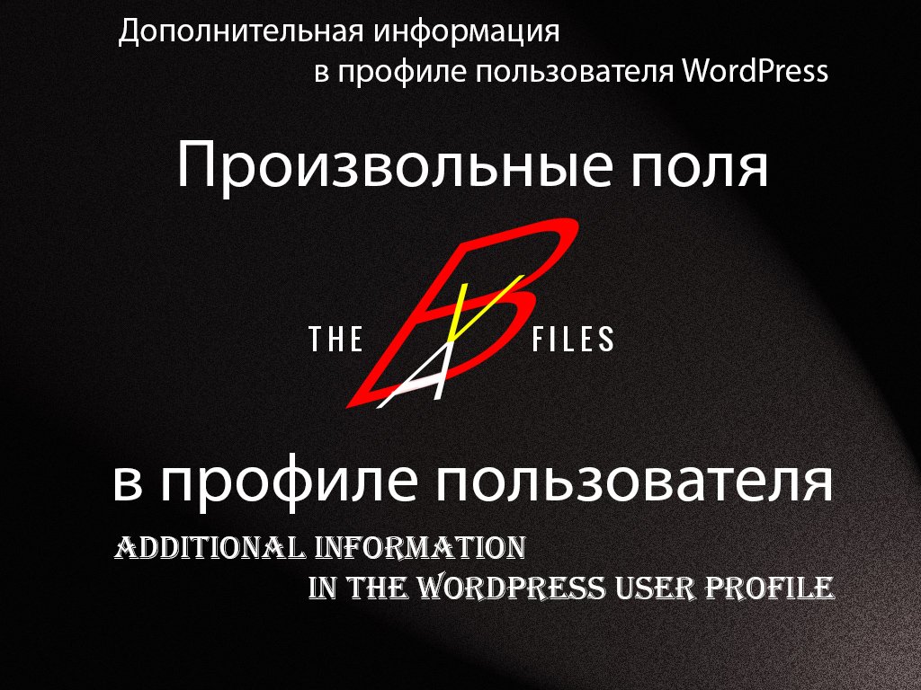 Дополнительная информация в профиле пользователя WordPress. Произвольные поля WordPress