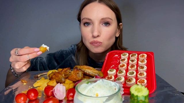 ОТКАЗАЛАСЬ ОТ МНОГИХ ПРОДУКТОВ  МУКБАНГ замеченные куриные крылышки картофель по-деревенски