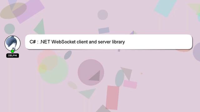 C# : .NET WebSocket client and server library