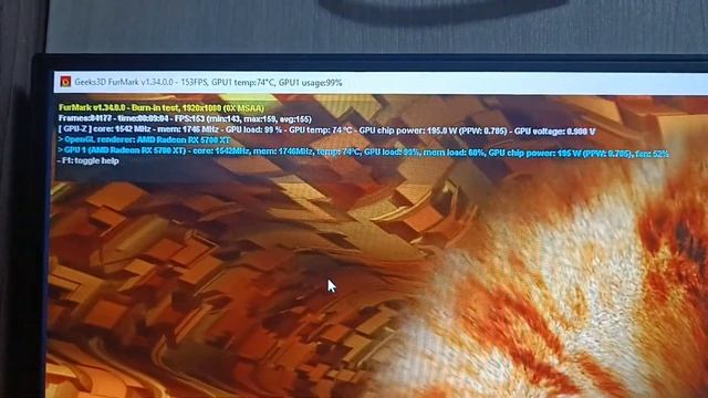 Sapphire Pulse RX 5700 XT 8gb GDDR-6 тест FurMark для авито