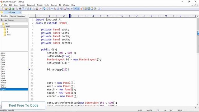 19. java awt in hindi - BorderLayout ~ part 2