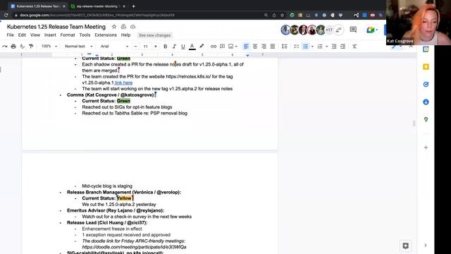 Kubernetes Release Team Weekly Meeting (1.25) for 20220629