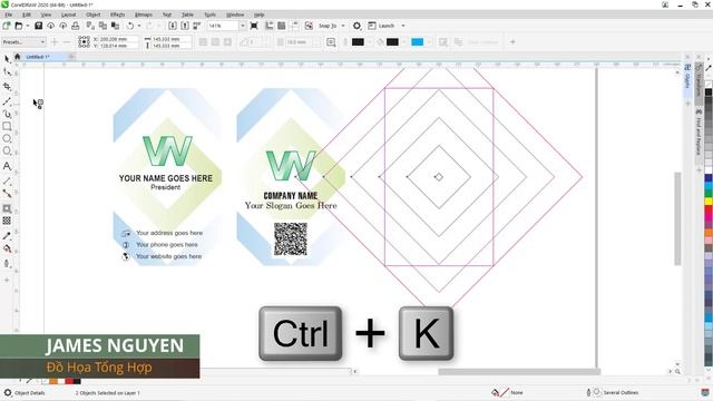 Tự Học CorelDraw 2020 – Thiết kế name card với QR Code