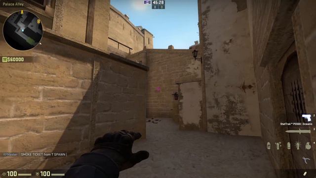 Smoke Ticket from T Spawn on Mirage | Counter Strike: Global Offensive