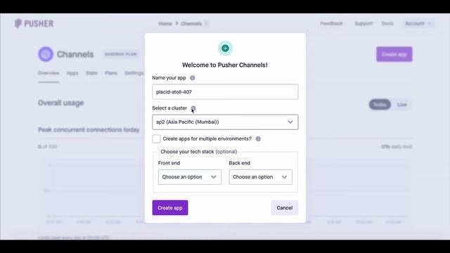 How to create a pusher account and connect with the WP Project Manager