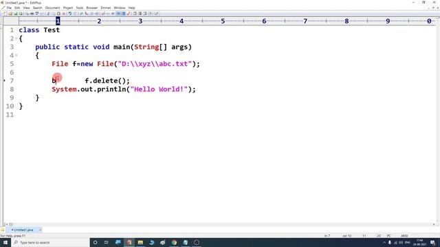 File handling in java | java code to delete file inside a folder | from location | in directory