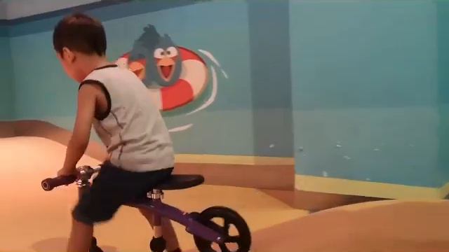 Enzo and brothers playing at Angry Bird Activity Park at Komtar Johor Bahru.