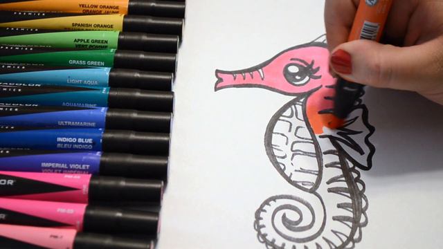 How To Draw A Seahorse With The Coloring Cats