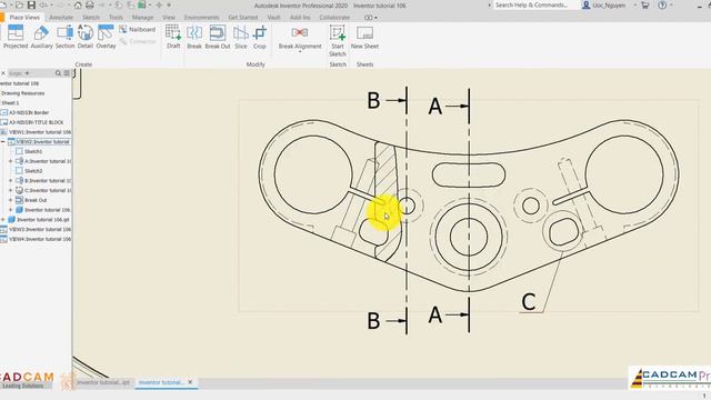 #107 Autodesk Inventor 2020 Работа с чертежом по созданной 3D-модели