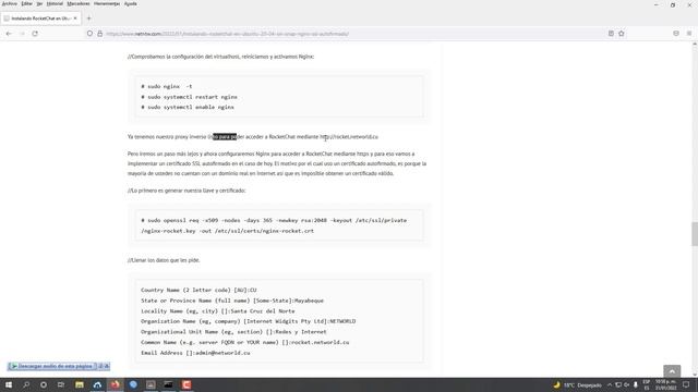 RocketChat en Ubuntu 20.04 ¡sin snap! Nginx + SSL | NETWORLD