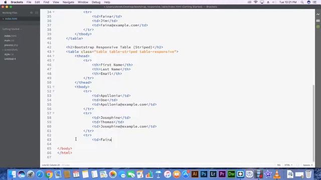 Bootstrap 3 Striped Responsive Table for Data Listing