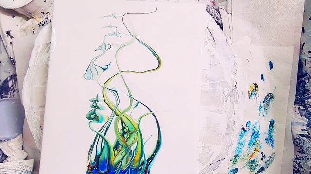 Jadeite ~ Beautiful Swipe With Embellishments #TLP Pigments #fluidart #acrylicpouring #pebeo