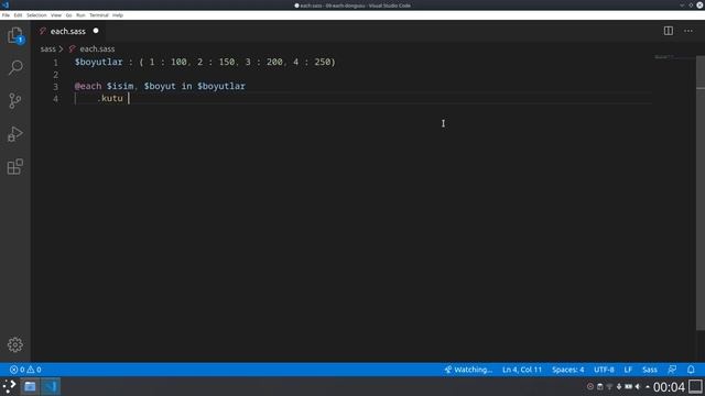 SASS ve SCSS'te Each Döngüsü Kullanımı