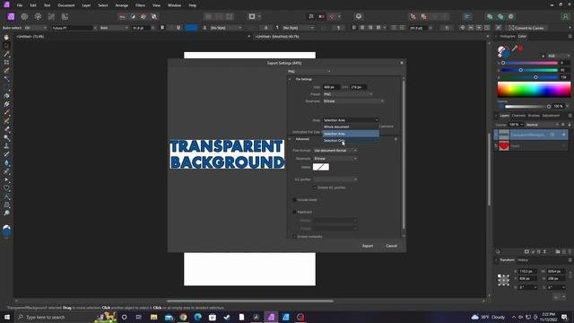 HOW TO EXPORT PNG WITH A TRANSPARENT BACKGROUND IN AFFINITY PHOTO 2