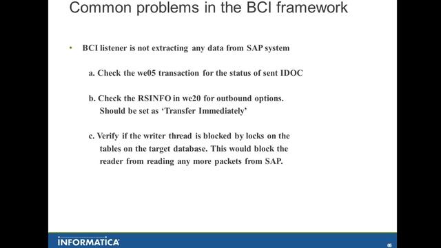 Troubleshooting BCI framework
