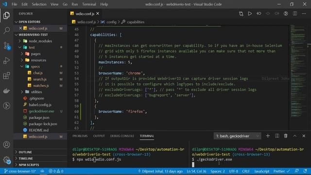 Cross Browser Testing - WebdriverIO | #13