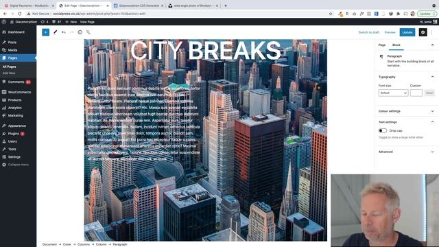 Create an awesome Glassmorphism Effect using the Gutenberg Block Editor