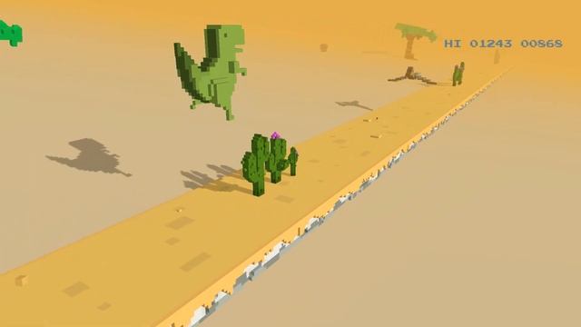 Google Динозавр 3D! Dyno 3D Beta Test!
