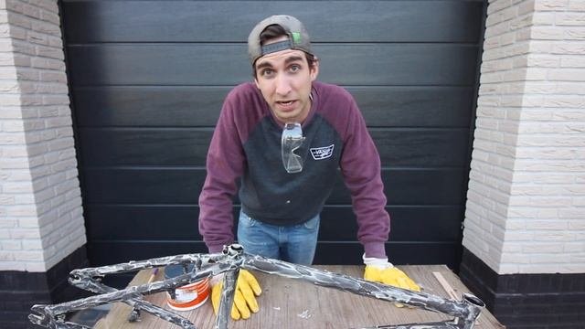Removing paint from bicycle frame