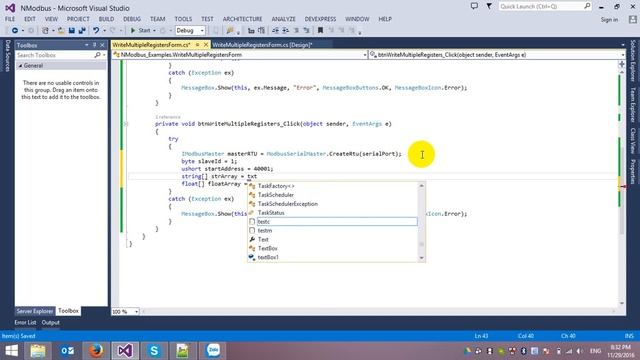NModbus Tutorial 1: FC16 - WRITE MULTIPLE REGISTERS(WRITE FLOAT ARRAY TO MODBUS SLAVE)