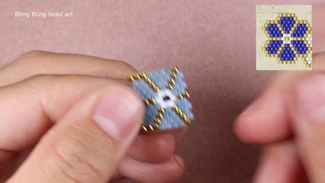 آموزش دستبند طرح گل در گل فقط با منجوق شیک و ظریف قسمت یک  Flower in Flower beaded bracelet part 1