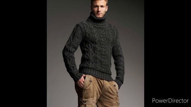 Идеи для вязания: мужские свитера с горлом  - слайд шоу.