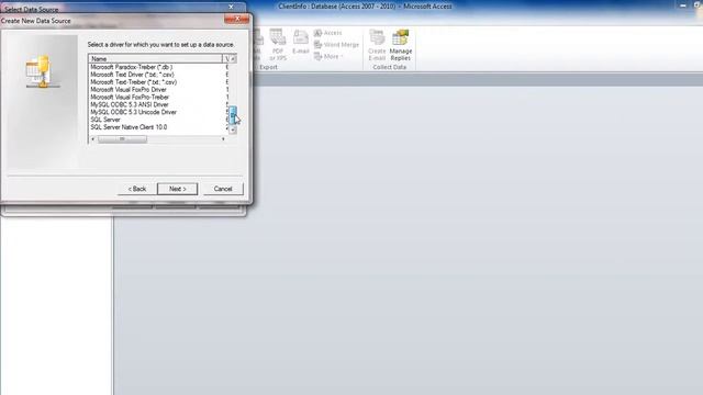 Connecting MicroSoft Access to Wamp