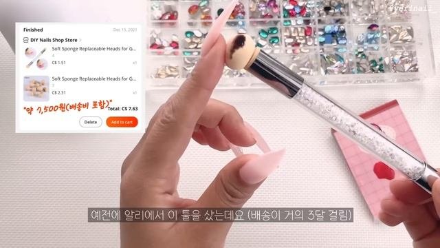 [ENG/SUB] 젤오프랩 붙이고 연장&네일아트❤️+일주일 후 제거하는 모습까지!! 젤오프랩 사용시 주의할점/ 샌딩비트 추천/ 픽시네일/ 셀프네일