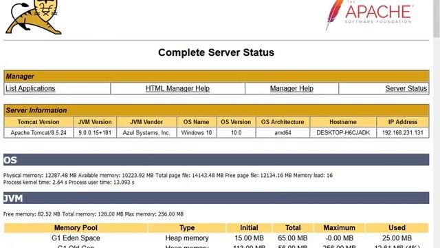 Tomcat 8.5.24 Installation as Windows Service using Zulu OpenJDK 9 in Windows 10