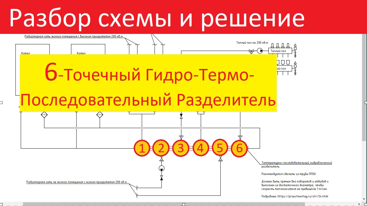 Разбор схемы отопления – плохо работает. Меняем на 6 точечный Гидро-Термо-Последовательный Разделите