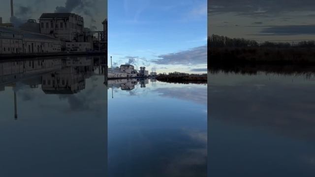 Cantley sugar factory makes beautiful reflections in the River Yare shorts river reflection