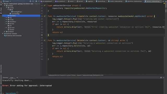PoC: Websockets con AWS, Terraform y Golang (Parte5) Creacion capa service websockets