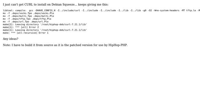 How to install CURL on Debian Squeeze?