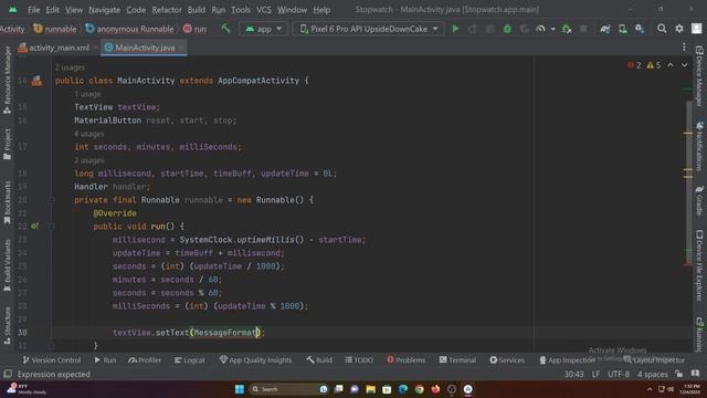 How to Create a Stopwatch App in Android Studio