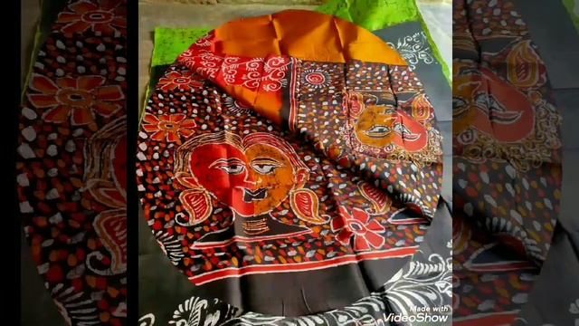 Murshidabad Silk Hand Batik 3 Ply Sarees // Bella Fashion World Hand Print Batik Silk Sarees