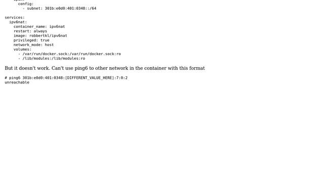 DevOps & SysAdmins: How to get an IPv6 subnet to use in Docker?