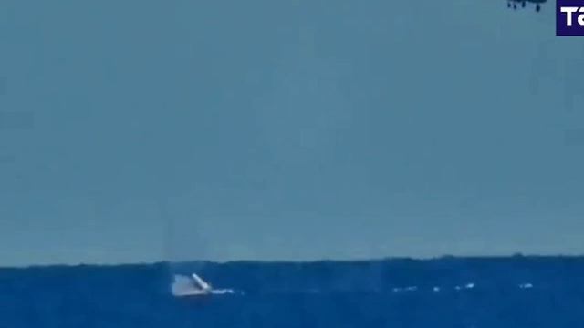 Уникальные кадры-подтверждение, где наш вертолёт Ка-29 в воде уничтожает хохло БЭК с ракетами Р-60/Р