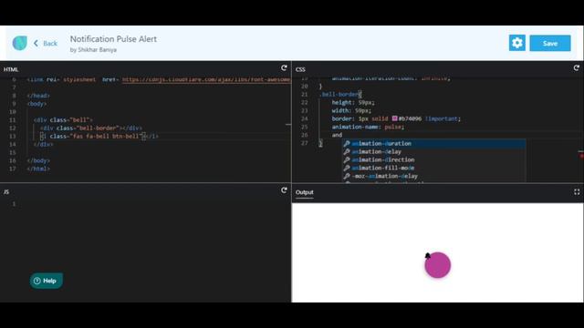 How to Create Notification Pulse Effect in Pure CSS | CSS Mini Project | Free Source Code | Tutoria