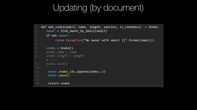 MongoDB and Python Quickstart (20/21): Concept: Updating via whole documents