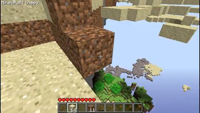 Minecraft Indev: How to get down to a floating island