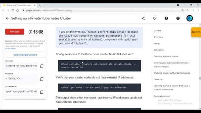 Setting up a Private Kubernetes Cluster | Qwiklabs GSP178
