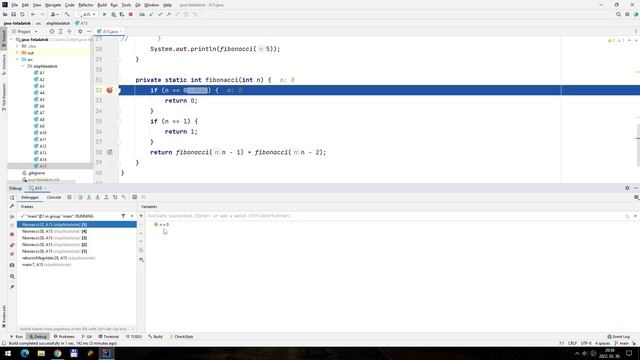 Java feladat - Fibonacci-sorozat (A15)