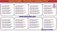 Spoken English-Past Perfect Continuous Tense|Positive,Negative,Question Sentences|in telugu