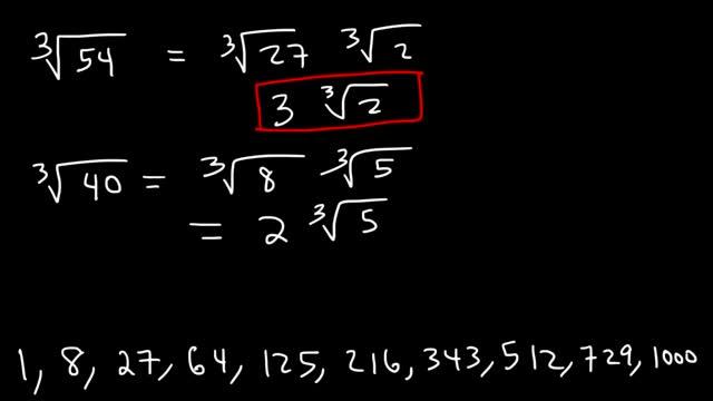 Simplifying Radicals