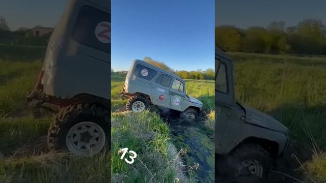 Еле выбрался УАЗ 469 в грязи