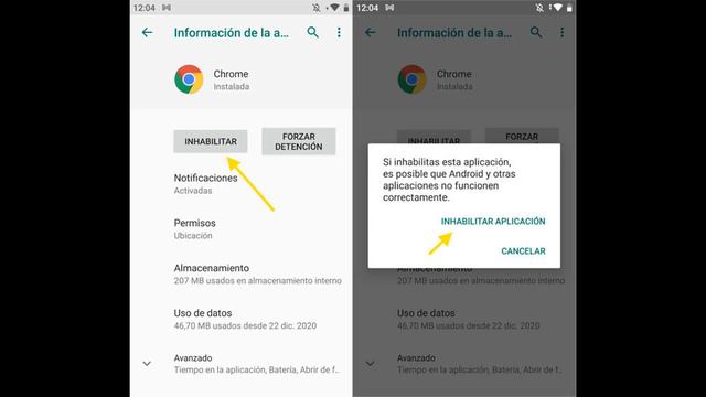 ¿Cómo volver a habilitar Android System WebView?