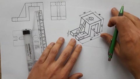 НАЙДИ ОШИБКИ №9. ПОСТРОЕНИЕ ТРЕХ ВИДОВ ПРОЕКЦИИ ДЕТАЛИ И ДИМЕТРИЧЕСКОЙ ПРОЕКЦИИ С ПЕРЕВОРОТОМ