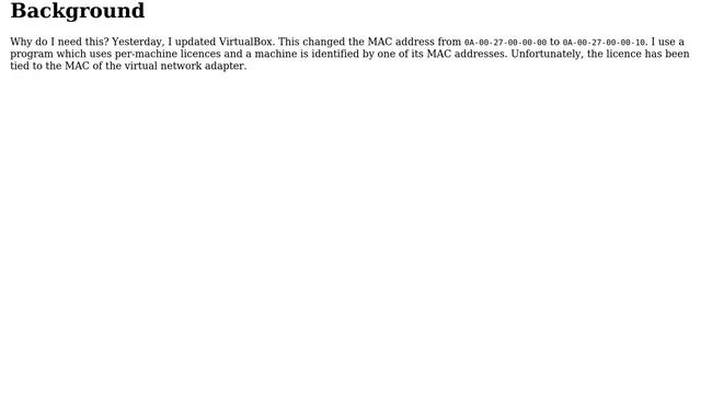 Change MAC address of "VirtualBox Host-Only Ethernet Adapter" (on host) (2 Solutions!!)