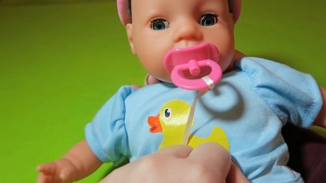 SIMBA ЛАУРА Я ГОЛОДНАЯ  магическая бутылочка и ложечка PUPPE Baby Born Doll Hungry Laura Simba Toys